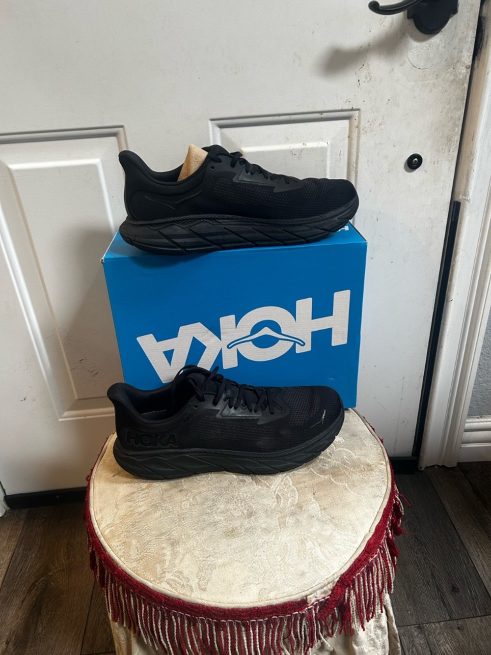 Hoka Men's Black Arahi 7 Athletic Road Running Shoes Sz 15D